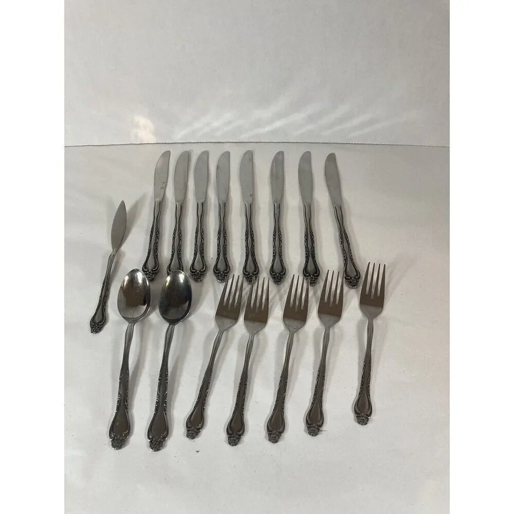 Orleans PRYTANIA Stainless Steel Japan Lot Of 16 Pieces Salad Forks Knives Spoon